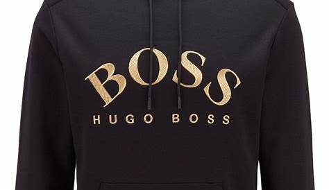 BOSS by Hugo Boss Cotton Soody Logo Hoodie, Black Hooded Sweatshirt for