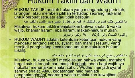 (PDF) HUKUM TAKLIFI DAN HUKUM WADH’I | Hanafi Sulaiman - Academia.edu