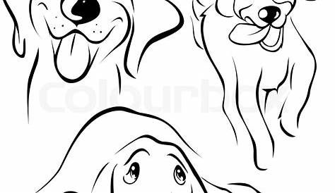 Schwarzweiss-Zeichnung Des Hundes Vektor Abbildung - Illustration von