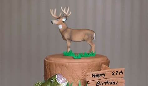 Hunting and Fishing Cake Toppers, Fondant Deer, Antler Cake Decorations