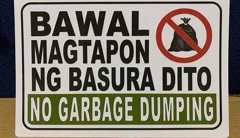 Bawal Mag iwan ng Basura Dito Signage PVC Plastic (Like ID) 7.8x11
