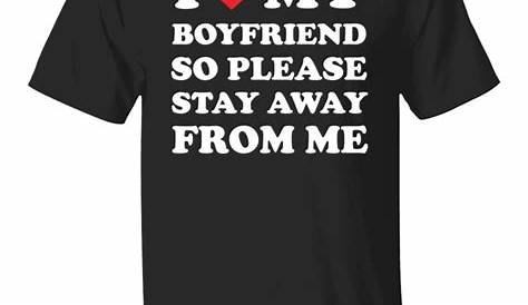Womens I Love My BF Boyfriend - Red Heart V-Neck T-Shirt : Amazon.co.uk