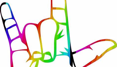 I Love You Sign Language Hand Sticker Decal Multicolor Car
