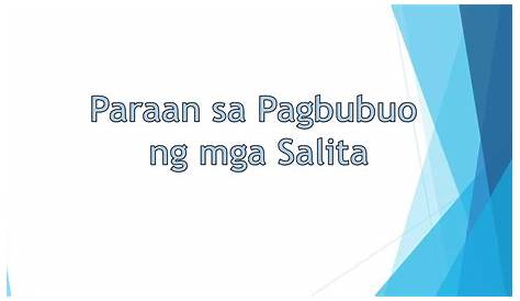Paraan sa Pagbuo ng mga Salita - YouTube