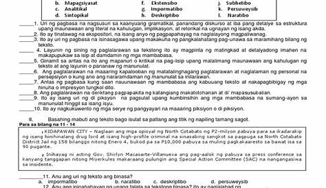 Banghay Aralin Sa Pagbasa At Pagsusuri Ng Ibat Ibang Teksto Tungo Sa