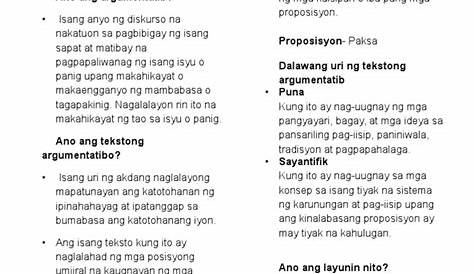 Tekstong Argumentatibo - PAGABASA AT PAGSURI NG IBAT-IBANG TEKSTO TUNGO