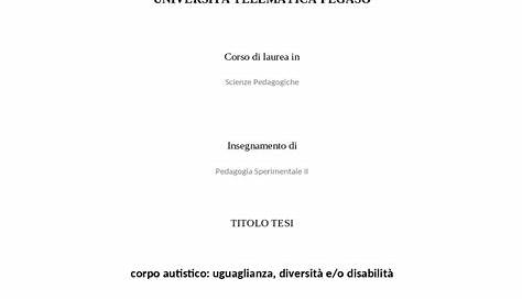 Tesi magistrale per l'esame di psicologia della personalità