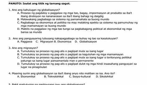 Ikalawang Markahang Pagsusulit Ap 7 Summative Test Textbook Summative