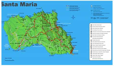 Mapa Ilha De Santa Maria - Mapa Região