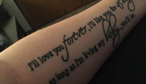 I'll love you forever, I'll like you for always tattoo from the book by
