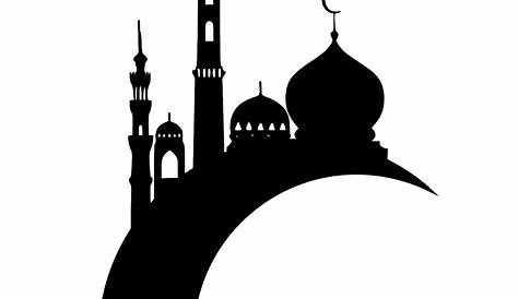Silhouette Islamique De Noir De Mosquée Illustration de Vecteur