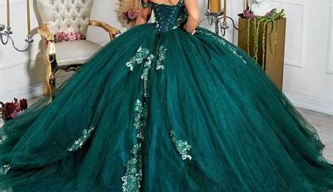 Resultado de imagem para vestidos de xv años color verde esmeralda