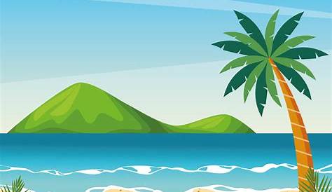 Ilustración de dibujos animados de playa | Vector Premium