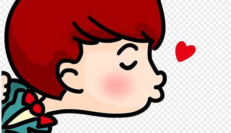 Pequeños dibujos animados chica besos — Vector de stock © baavli #70026155