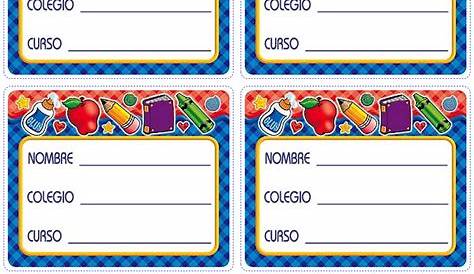 Sticker para nombres de cuadernos - Imagui