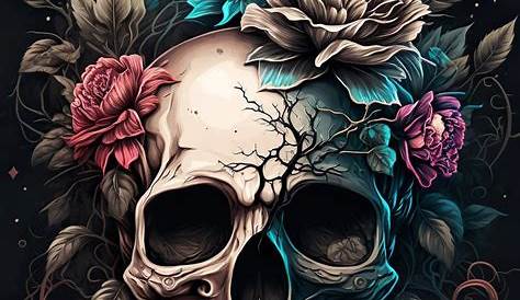 Floral Skull by: BioWorkZ | Skulls/Skeleton/Bones | Pinterest | Floral