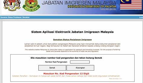 Jabatan Imigresen Malaysia Visa Check : Portal jabatan imigresen