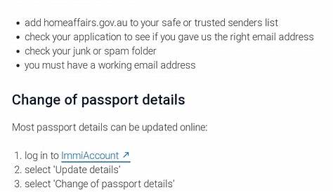 วิธีอัพเดทข้อมูล Passport ใน ImmiAccount