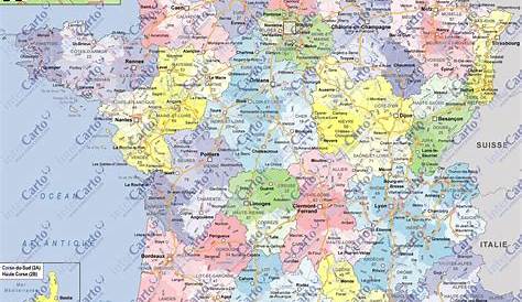Carte de France : départements, villes et régions | Arts et Voyages