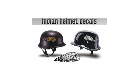 Indian Motorcycle Skeleton Skull Head Gas Tank Sticker Decal Pair Left