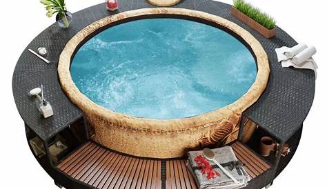 Inflatable Hot Tub Surround Rattan Bestway Spa Family Kids Garden With Pe