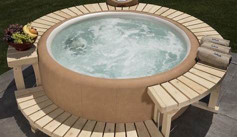 Inflatable Hot Tub Surround Wood Timber Cladding Using Decking Boards For Cladding