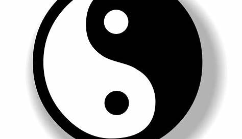 Yin Yang Symbol with Man and Woman inside isolated over white.. | Yin