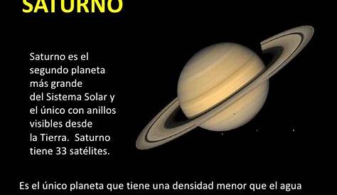 Planeta Saturno Caracteristicas