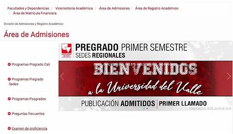 Universidad del Valle: Proceso de inscripción
