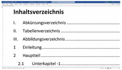 Inhaltsverzeichnis word | Inhaltsverzeichnis erstellen (Word)