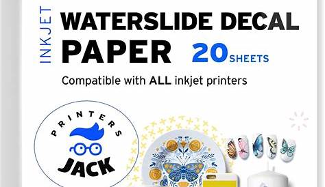 MERRYWORK Waterslide Decal Paper Inkjet WHITE 20 Sheets A4 Size Premium