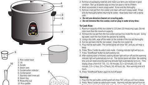 Instruction Manual For Aroma Rice Cooker