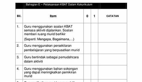 Instrumen Pemantauan Kokurikulum | PDF