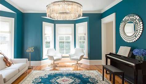 Interieur Bleu Petrole Pétrole Home, Cosy Living Room, Blue Rooms