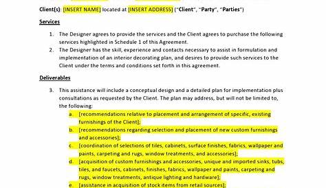 Interior Design Contract Template lupon.gov.ph