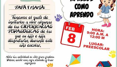 Invitacion Para Padres De Familia Informacion General Academica Reunión