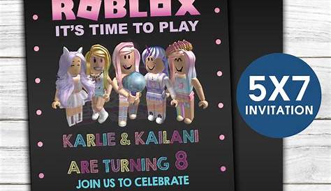 Invitación de cumpleaños de Roblox chica invitación de la | Etsy