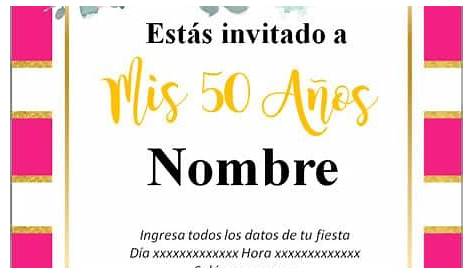 Invitaciones Para Cumpleanos De 50 Anos Mujer Invitacion La A Fiesta l La Invita A