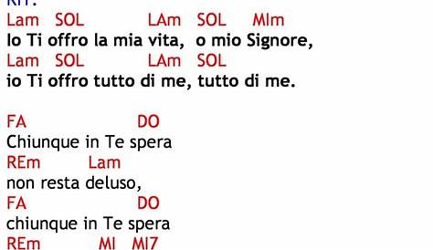 Io ti offro (Marcello Giombini) - Testo . La Nostra Storia . Offertorio