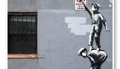 Banksy Graffiti Is A Crime Canvas Pop Culture Wall Art