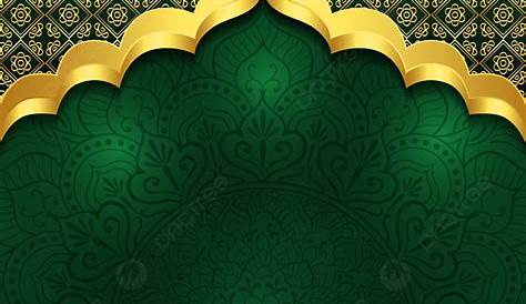 Geometric Islamic Pattern Arabesque Colors, Green Background Stock