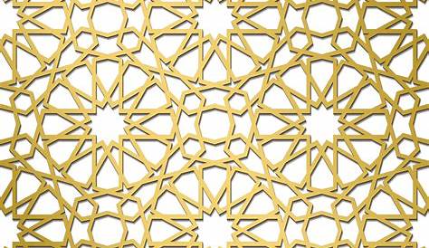 Seamless Golden Islamic Pattern Transparent Arabic Geometric Patterns