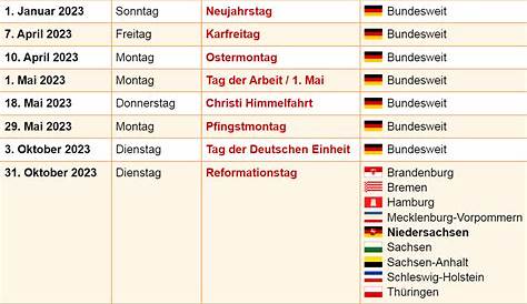 Feiertage 2023 in Deutschland mit druckbaren Vorlagen