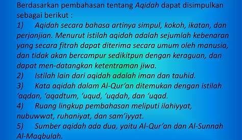 Pengertian Aqidah, Ruang lingkup, Macam, Fungsi dan Tujuan