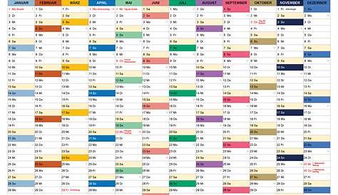 Jahreskalender 2023 Schweiz (Excel & PDF) - Muster-Vorlage.ch