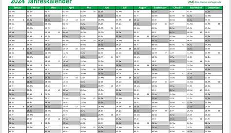 Kalender 2024 Österreich in Excel zum Ausdrucken