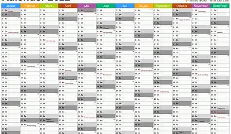 Jahreskalender 2022 Schweiz (Excel & PDF) - Muster-Vorlage.ch