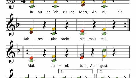 Die Jahresuhr Liedtext Und Noten - Liedtexte