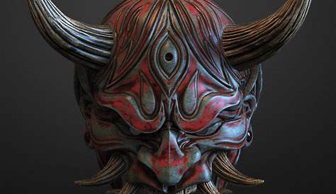 Samurai Demon Japanese Mask 3D | Etsy