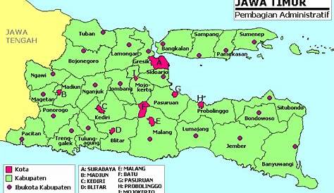 Profil Jawa Timur Beserta Peta Jawa Timur Lengkap Dengan Nama Kabupaten